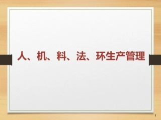 人机料法环管理