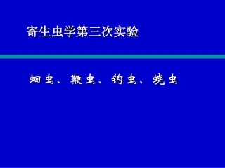 人体寄生虫学实验线虫实验课