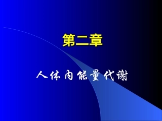 人体内能量代谢