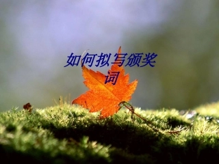 如何拟写颁奖词专题培训课件