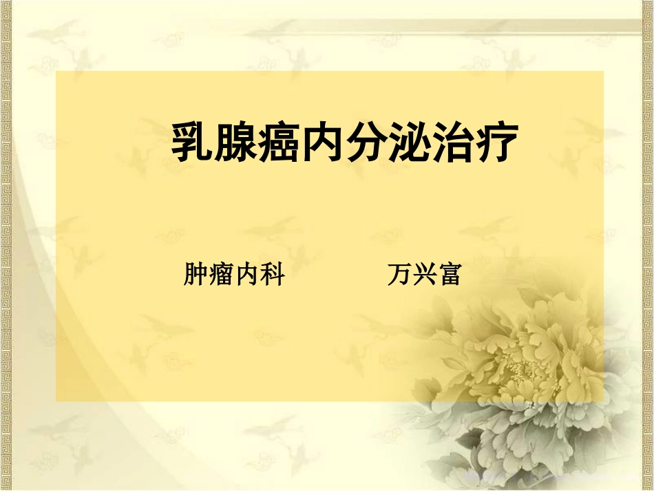乳腺癌的内分泌治疗_第1页