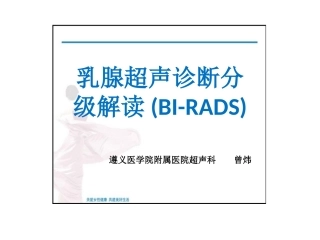 乳腺超声分级解读课件
