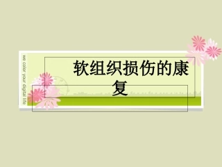 软组织损伤的康复课件
