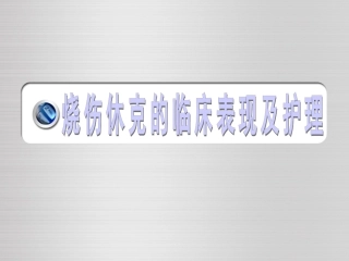 烧伤休克期的护理
