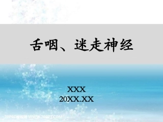 舌咽迷走神经讲座培训课件
