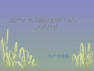 生产计划和物料控制