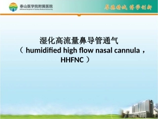湿化高流量鼻导管吸氧
