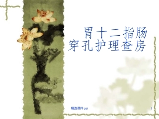 十二指肠溃疡穿孔护理查房课件