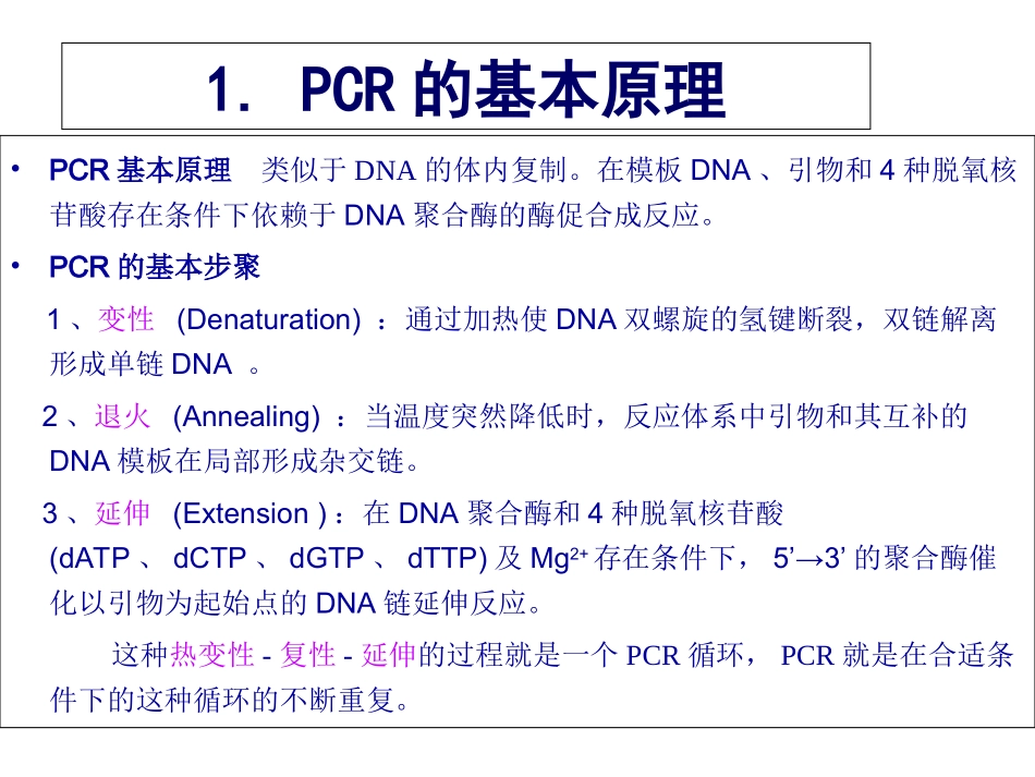 实验四PCR及电泳技术_第1页