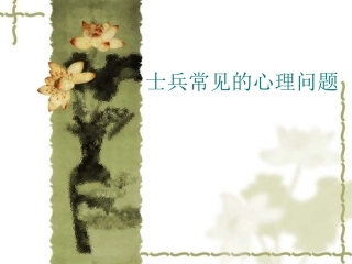 士兵常见的心理问题