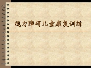 视力障碍儿童康复训练