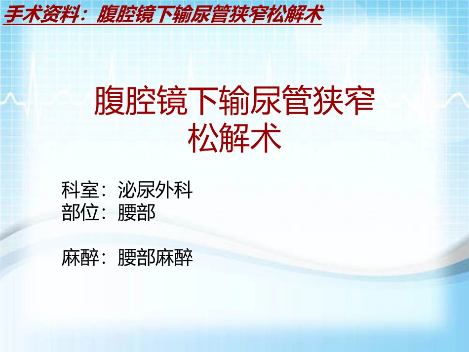 手术讲解模板腹腔镜下输尿管狭窄松解术_第2页