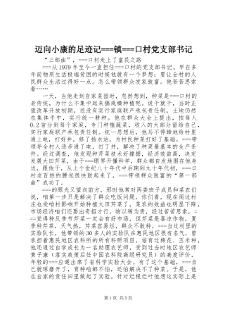 迈向小康的足迹记镇口村党支部书记