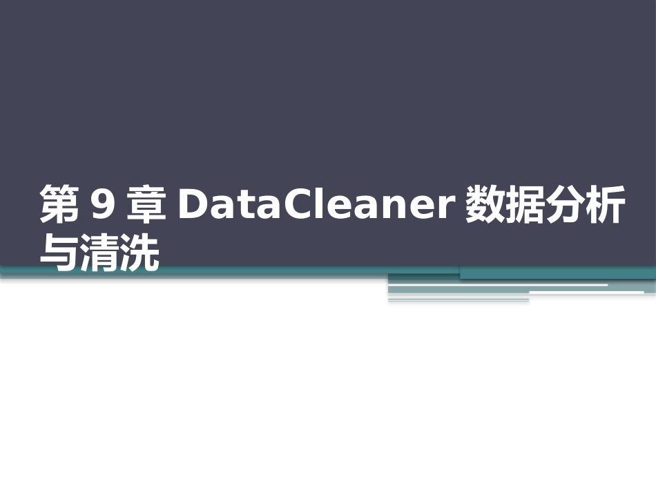 数据清洗DataCleaner数据分析与清洗_第1页