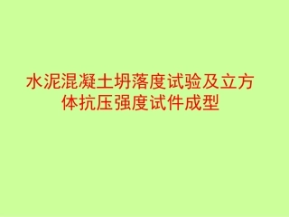 水泥混凝土坍落度试验