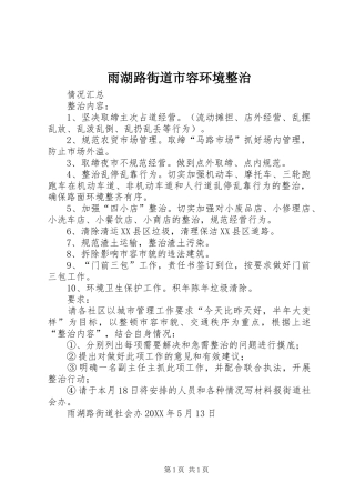 雨湖路街道市容环境整治