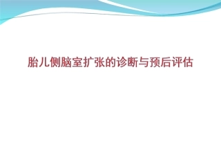 胎儿侧脑室增宽