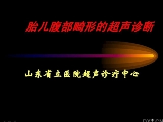 胎儿腹部畸形超声诊断