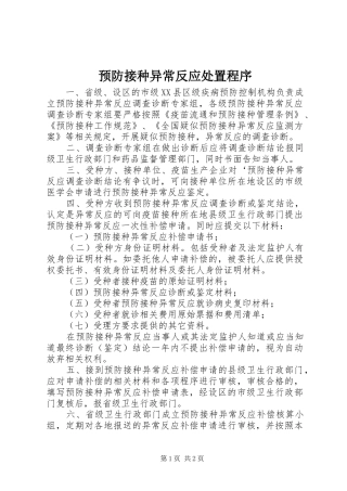 预防接种异常反应处置程序
