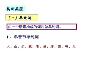 天单音节单纯词构词类型