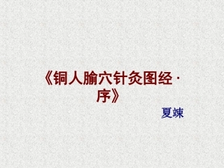 铜人腧穴针灸图经序