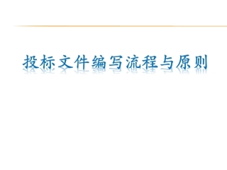投标文件编写流程和原则注意事项