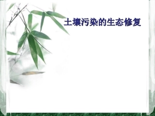 土壤污染生态修复分解