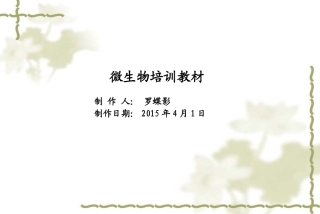 微生物检测培训教材
