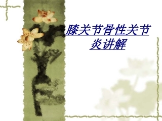 膝关节骨性关节炎讲解讲义