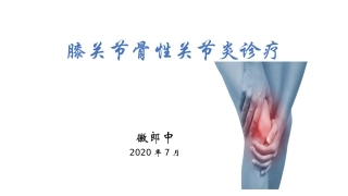 膝关节骨性关节炎诊治课件