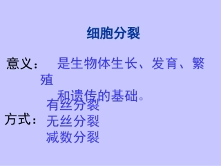 细胞分裂有丝分裂和减数分裂对比改