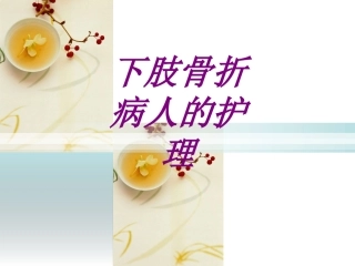 下肢骨折病人的护理培训课件