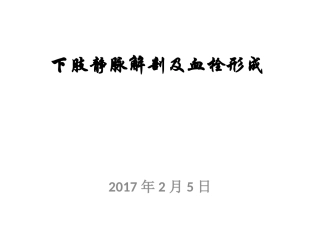 下肢静脉解剖及常见疾病