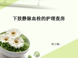 下肢静脉血栓护理查房