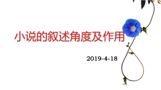小说的叙述角度及作用