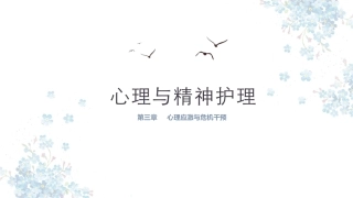 心理和精神护理心理应激和危机干预