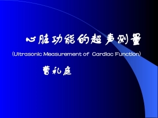 心脏功能的超声测量