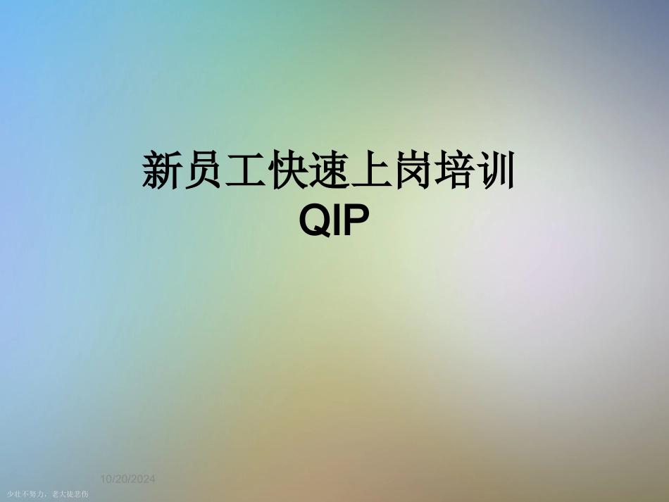 新员工快速上岗培训QIP_第1页