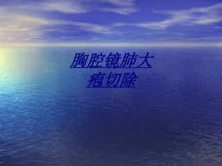 胸腔镜肺大疱切除讲义