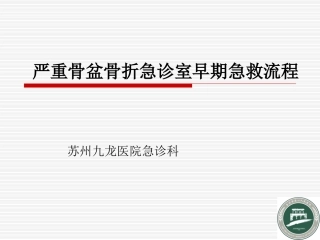 严重骨盆骨折急救流程汇编