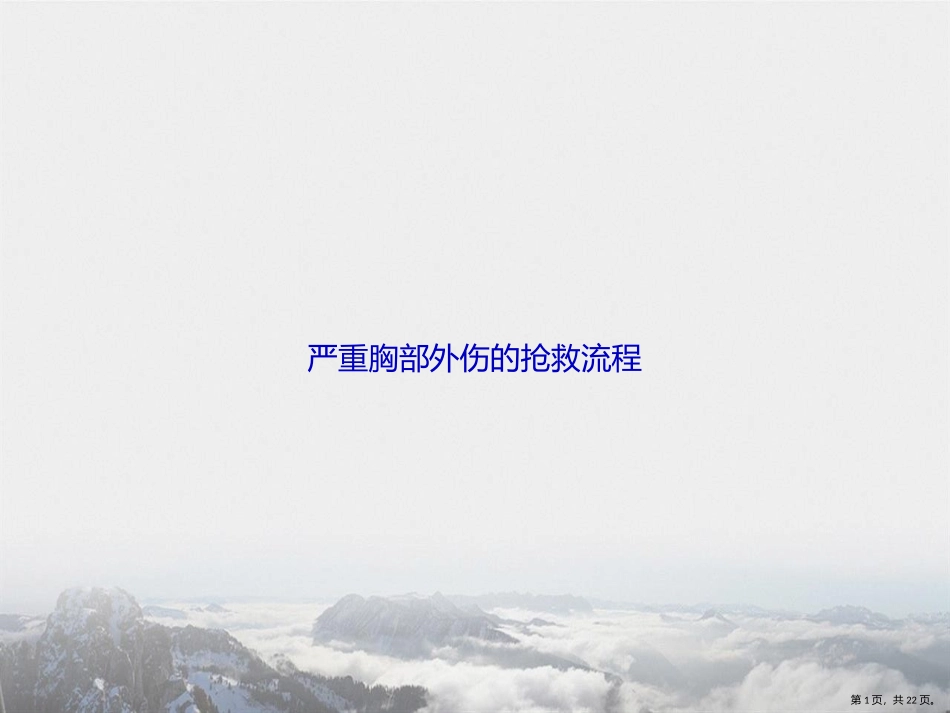 严重胸部外伤的抢救流程讲课文档_第1页