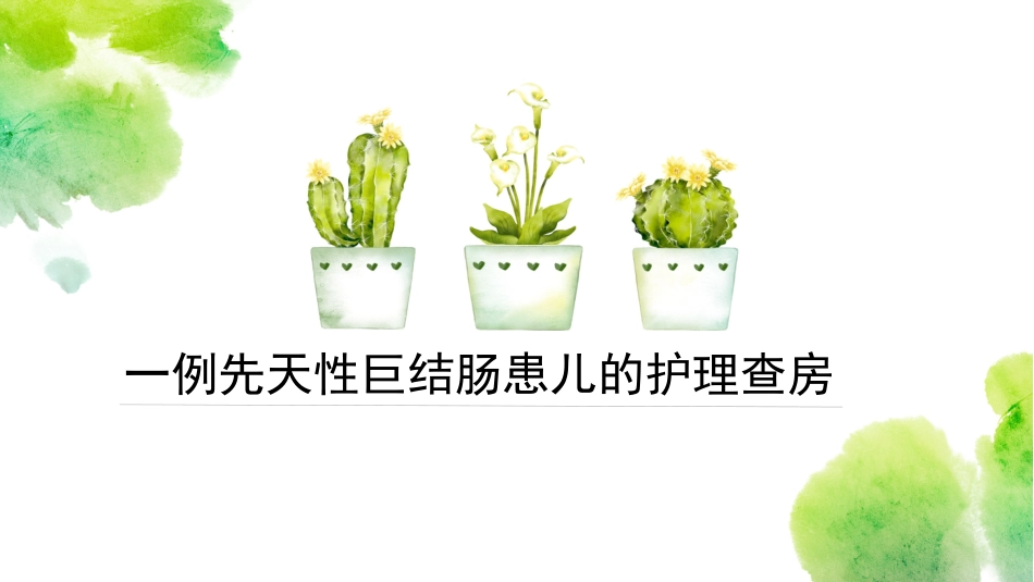 一例先天性巨结肠患儿的护理查房医学课件_第1页