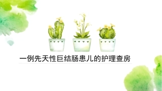 一例先天性巨结肠患儿的护理查房医学课件