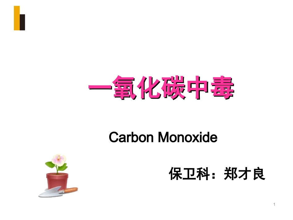 一氧化碳中毒和预防课件_第1页