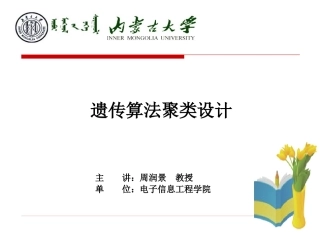 遗传算法聚类设计