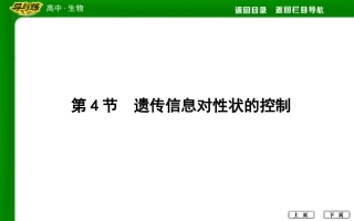 遗传信息对性状的控制