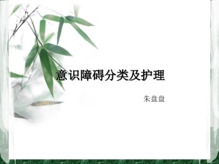 意识障碍分类及护理