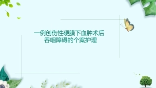 硬膜下出血个案护理