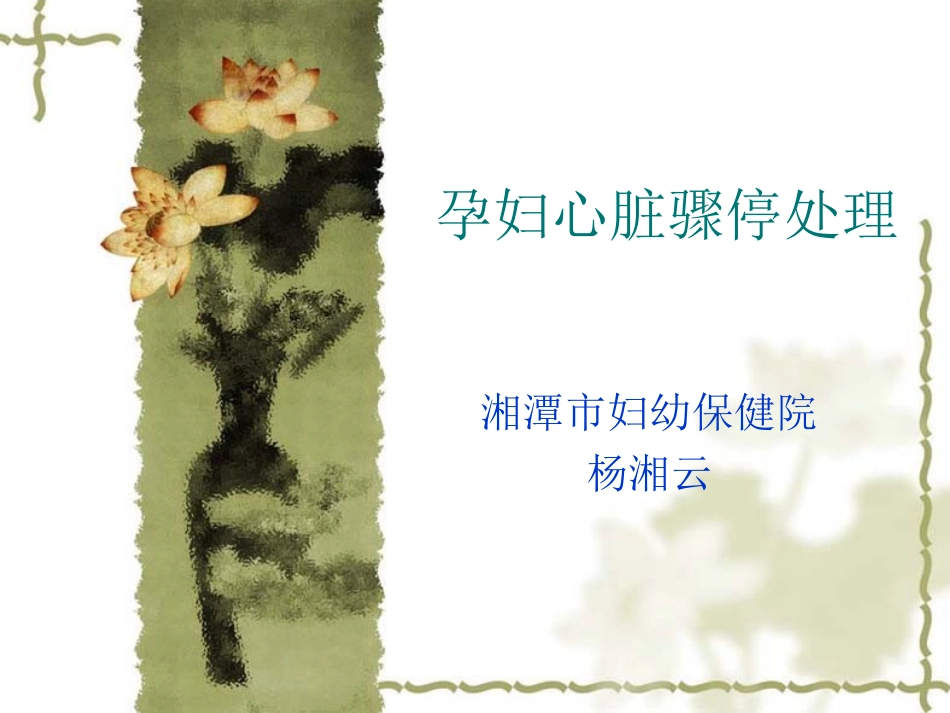 孕妇心脏骤停处置精讲_第1页
