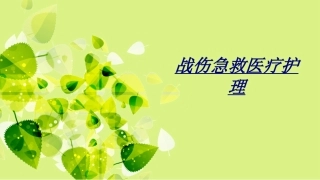 战伤急救医疗护理讲义